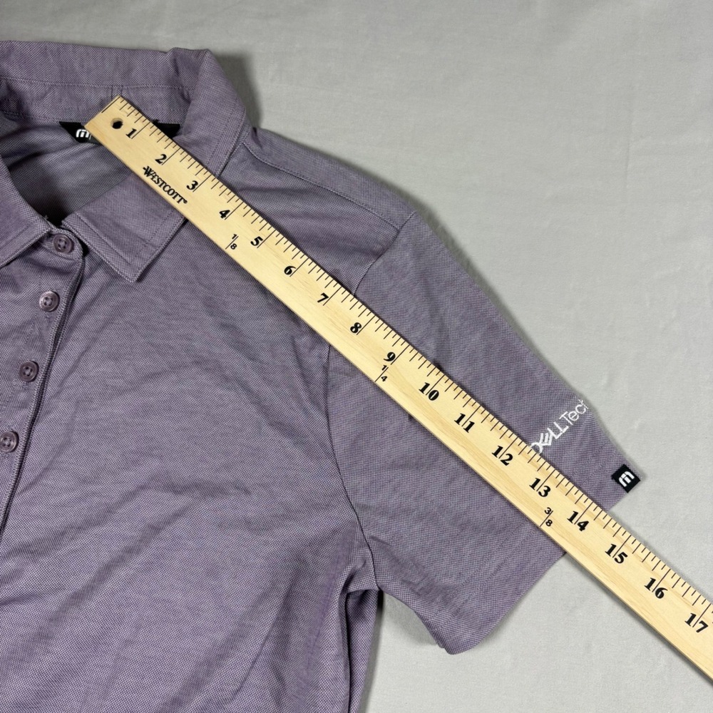 TravisMathew Oceanside Heather Polo Shirt Womens Medium Purple Sage Dell NEW - Picture 8 of 9